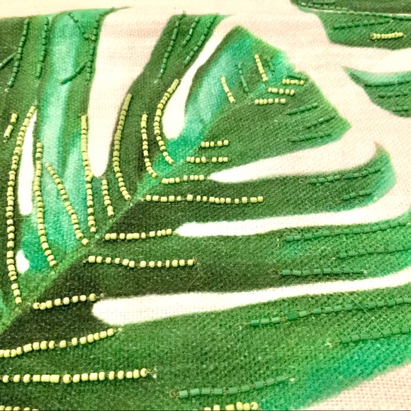 Accents Nwt Embellished Palm Leaf Pillow Cover Poshmark